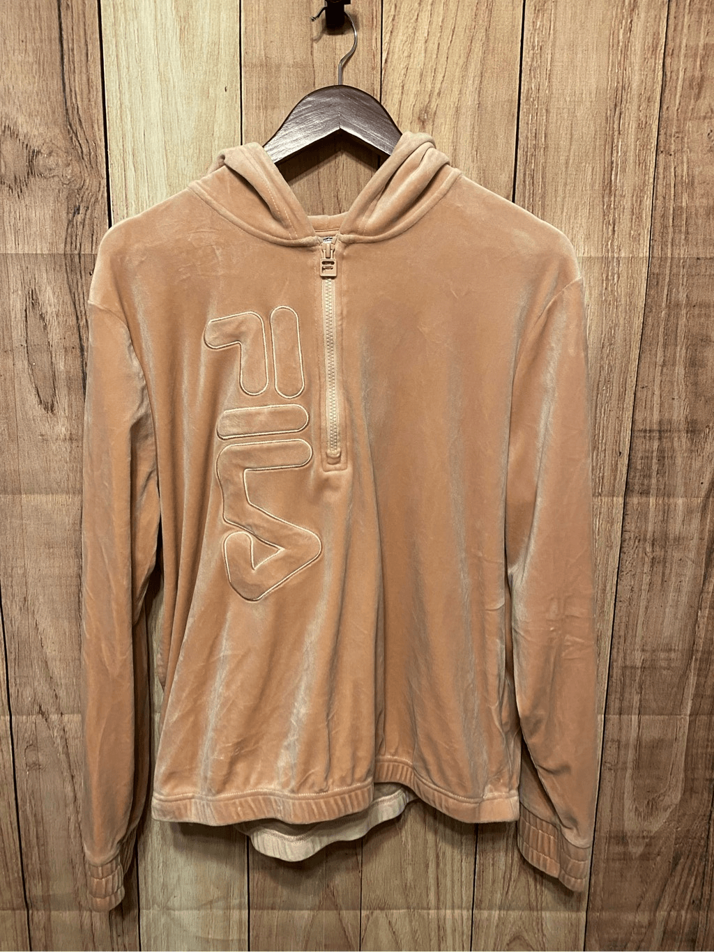 Felpa FILA XL quarto zip velluto pullover felpa con cappuccio