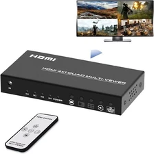 New - TCNEWCL 4K HDMI Multi Viewer Switch 4x1, Quad Seamless HDMI Switcher, 4 in