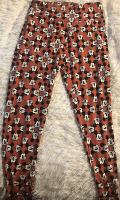 LuLaRoe Leggings OS New Mickey/Disney orange Pants Pajamas New Workout Women