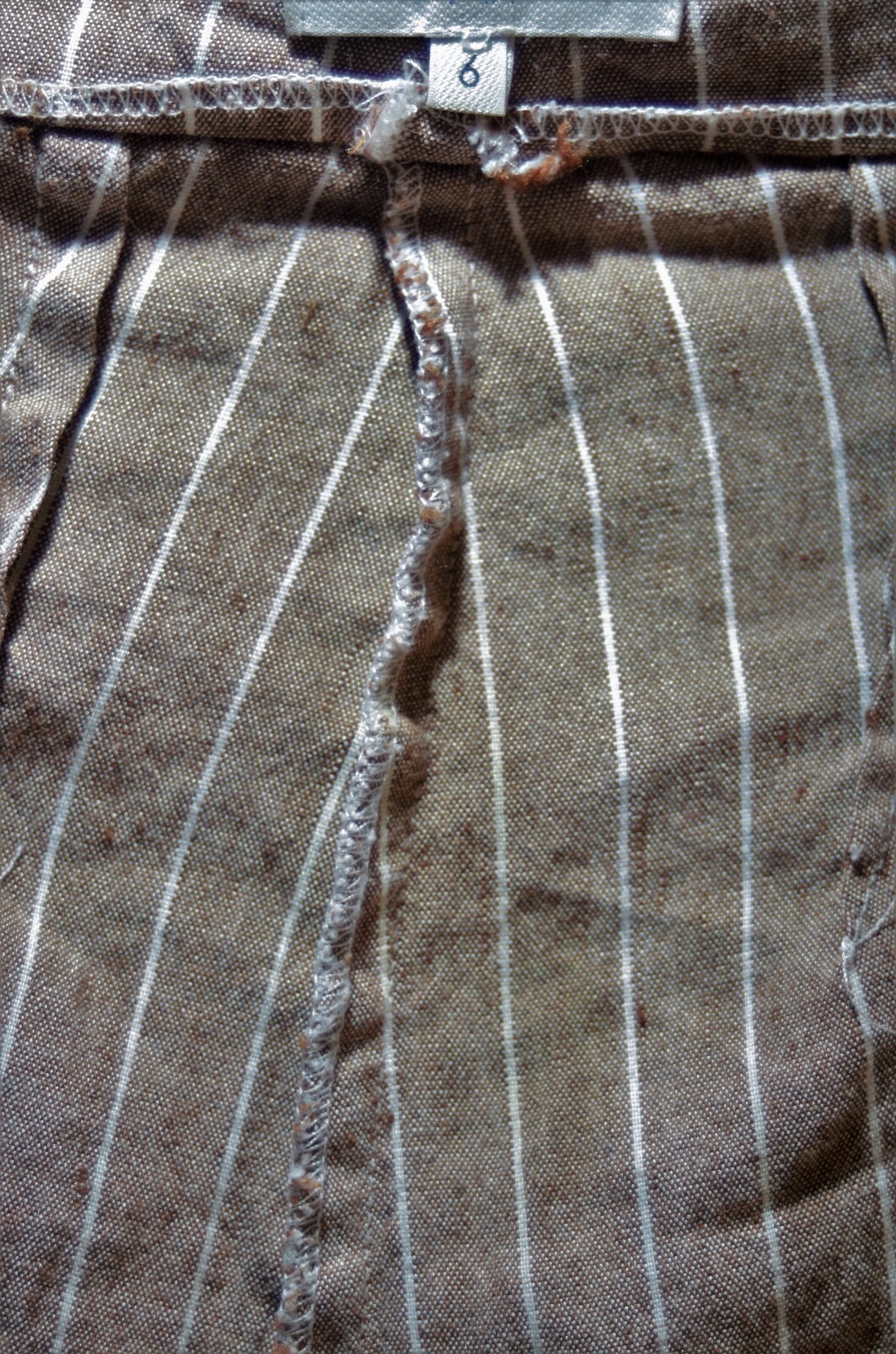 AVENUE MONTAIGNE Size 6 Linen Rayon Pants beige Pin Stripe FLAVIA Style Womens