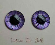 Blythe Doll Glitter Eyechips Metallic Purple Furby Eye Chips 14mm Ooak Blythe