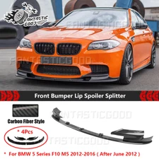 For BMW F10 M5 2012-2016 Carbon Fiber MP Style Front Bumper Lip Spoiler Splitter