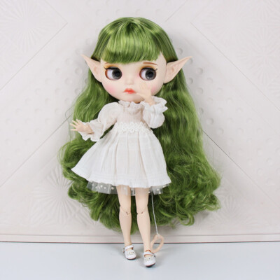 12'' Blythe doll Nude Joint Body gueen hair Elf ears matte face custom makeup