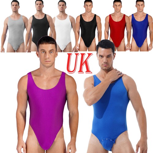 AU Men's Cotton Sports Jumpsuit Press Button Crotch Thong Gym Leotard Bodysuit - Picture 3 of 84