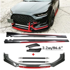 Front Lip Chin Bumper splitter Carbon Fiber Body Side Skirt For Hyundai Veloster