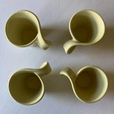 Espresso Demitasse Cups set of 4 pale yellow twisted handles