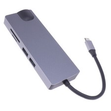 9 in1 Type-C To USB 3.0 Multi Hubs HDMI 4K 30Hz VGA RJ45 Ethernet Port Adapter