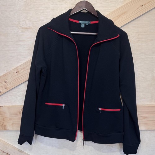 Lauren Ralph Lauren Active Women's Black Red Full Zip Jacket Extra Large - Picture 2 of 14