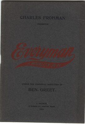 Everyman. A Morality Play. Charles Frohman Presents. Script