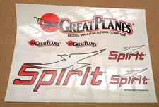 GREAT PLANES Spirit RC Aircraft Sticker  Airplane Decal RARE Hobbico SPRTD01 NEW