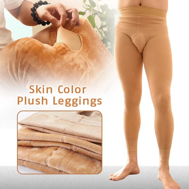Men s Thicken Warm Pantyhose Stretch Tights Footed Long Johns Skinny Pants