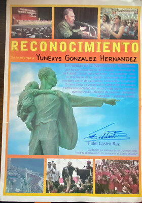 Fidel Castro Ruz - Präsident Cuba - original Autogramm  - Größe 42 x 29
