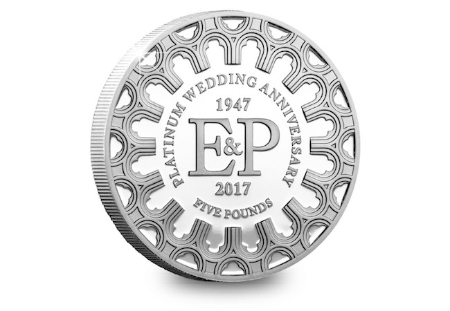 Platinum Wedding Anniversary £5 coin