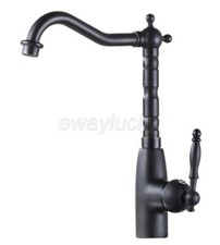Oil Rubbed Bronze Swivel Spout Bathroom Kitchen Sink Deck Mount Washbasin Faucet