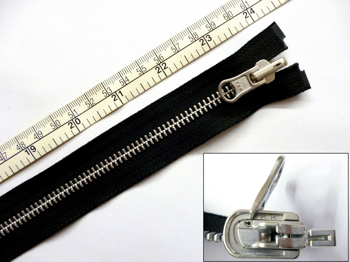 Zip,Zipper,Reversible,Flip Over,Open End,Metal YKK,Black, 24 Zip,Zipper,Reversible,Flip Over,Open End,Metal YKK,Black, 24