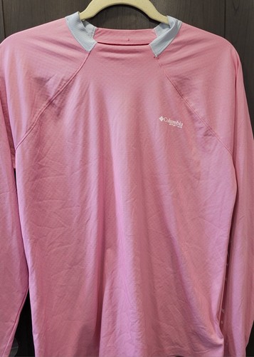 Columbia Shirt Mens Small Omni Shade PFG Fishing Gear Pink Ombré
