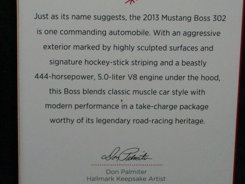 Ford Mustang Boss 302 2013 Hallmark - autos clásicos estadounidenses - nuevo en caja - Imagen 7 de 16