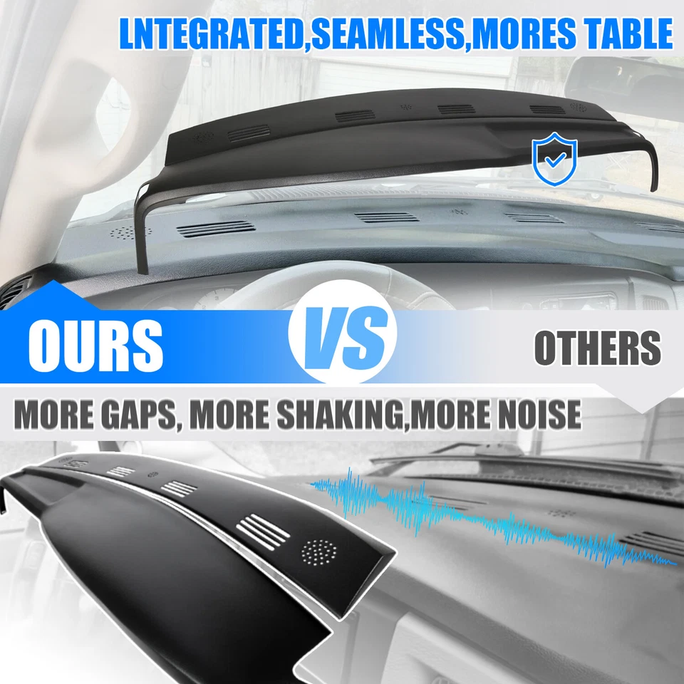 Molded Dash Pad Board Cover Cap Overlay Black Fit For 02-05 Dodge Ram 1500 2500 Foto 2 de 4