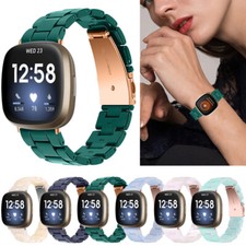 For Fitbit Versa 4/Sense 2 Resin Stainless Steel Watch Strap Band Replacement