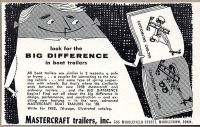 #ad #ad 1958 Print Ad Mastercraft Customline amp; Cruiserline Boat Trailers MiddletownCT $8.60