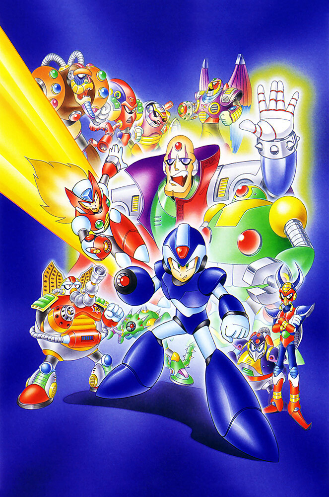 Mega Man Rockman X SNES PS1 PS2 Saturn Premium POSTER MADE IN USA