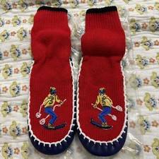 NEW - 60 s/70 s child s slippers/ leather bottom 8.5