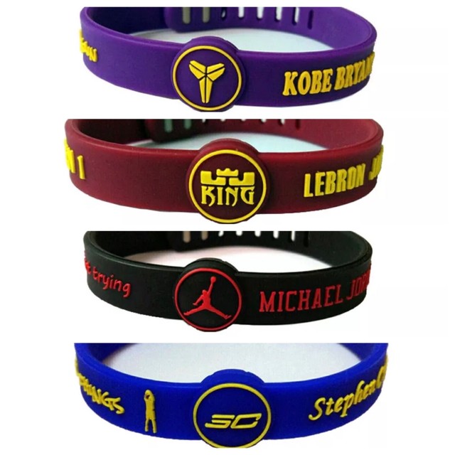 NBA PLAYERS Silicone Wristband Adjustable Clasp Bracelet Durant Curry