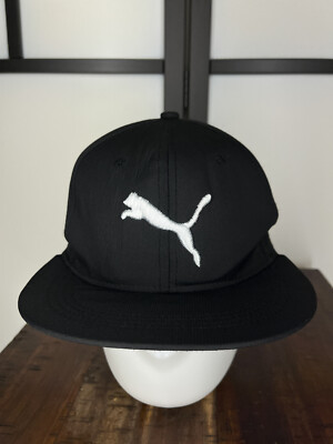 PUMA Hat Cap Snap Back Adult Large Black Embroidered 100% Polyester Skate Skater