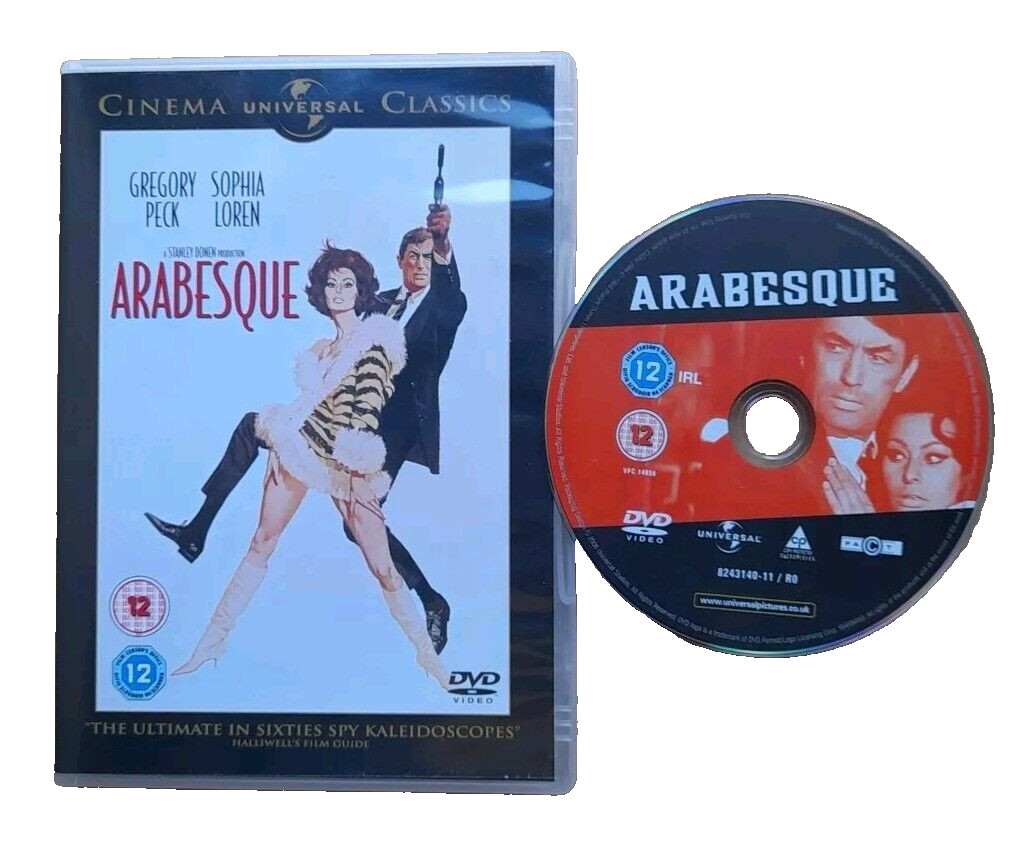 Arabesque DVD Gregory Peck, Sophia Loren 1966 Romantic Thriller Movie