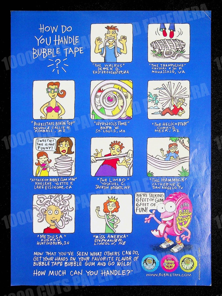 Bubble Tape Gum Amurol Confections 2003 Trade Print Magazine Ad Poster ADVERT