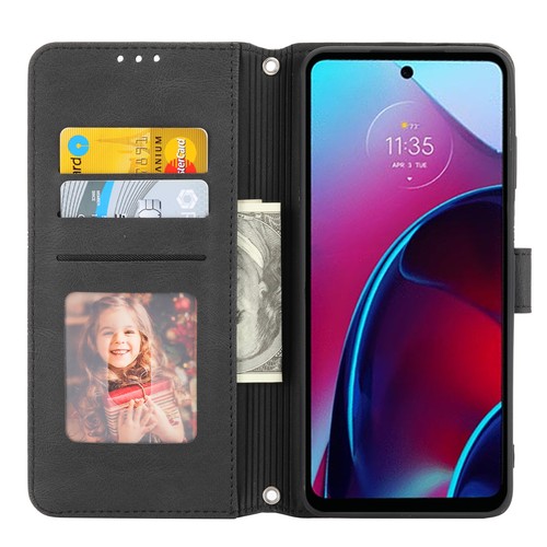For Motorola MOTO G Stylus 5G (2022) Wallet Card Slot Shoulder Strap Case Cover - Picture 8 of 72