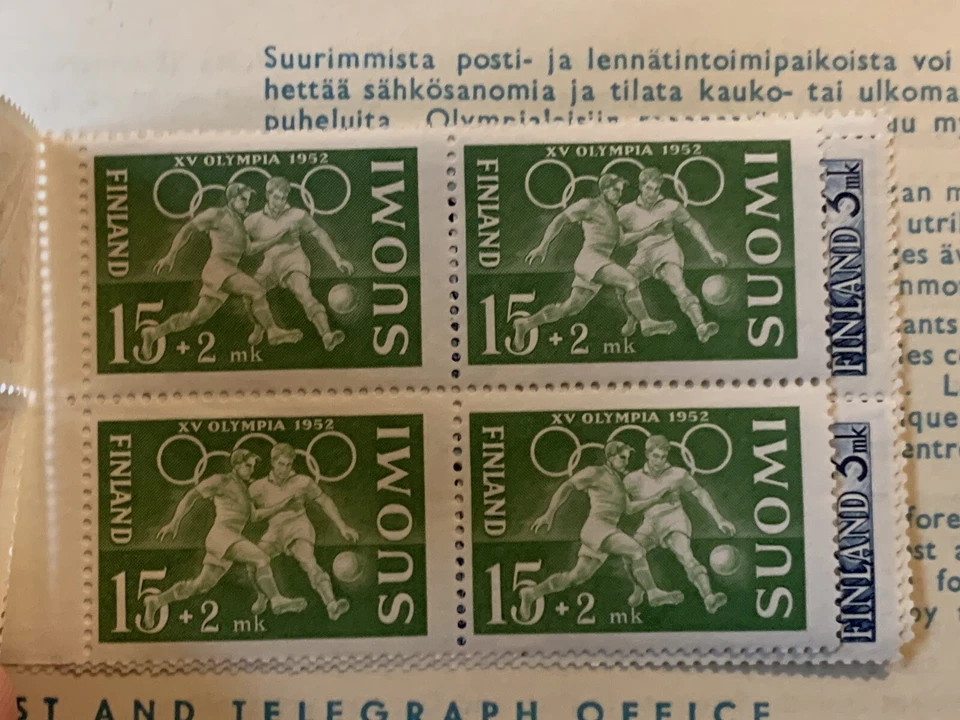 Folleto de bloques de estampillas de los Juegos Olímpicos de Finlandia 1952 como nuevo Foto 4 de 4