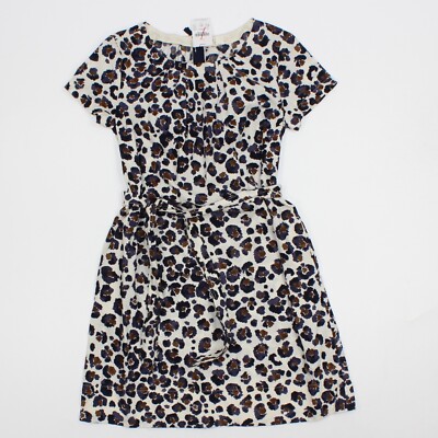 NWT Crewcuts Girl's Size 12 Animal Print Cheetah Girl Dress Corduroy W/ Tie