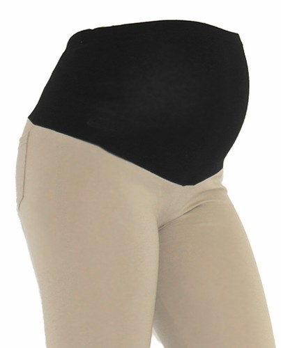 Maternity Capri 3/4 Leggings Cotton Maternity Leggings Short Pants with Pockets - Picture 2 of 11