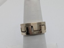 Handmade Sterling Silver 925 Cut Out Double Ring Size 6.75