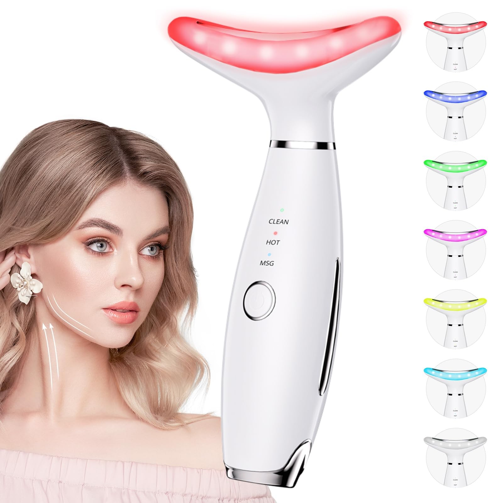 7 Color Galvanic Red Light Therapy Machine for Face & Neck Massage