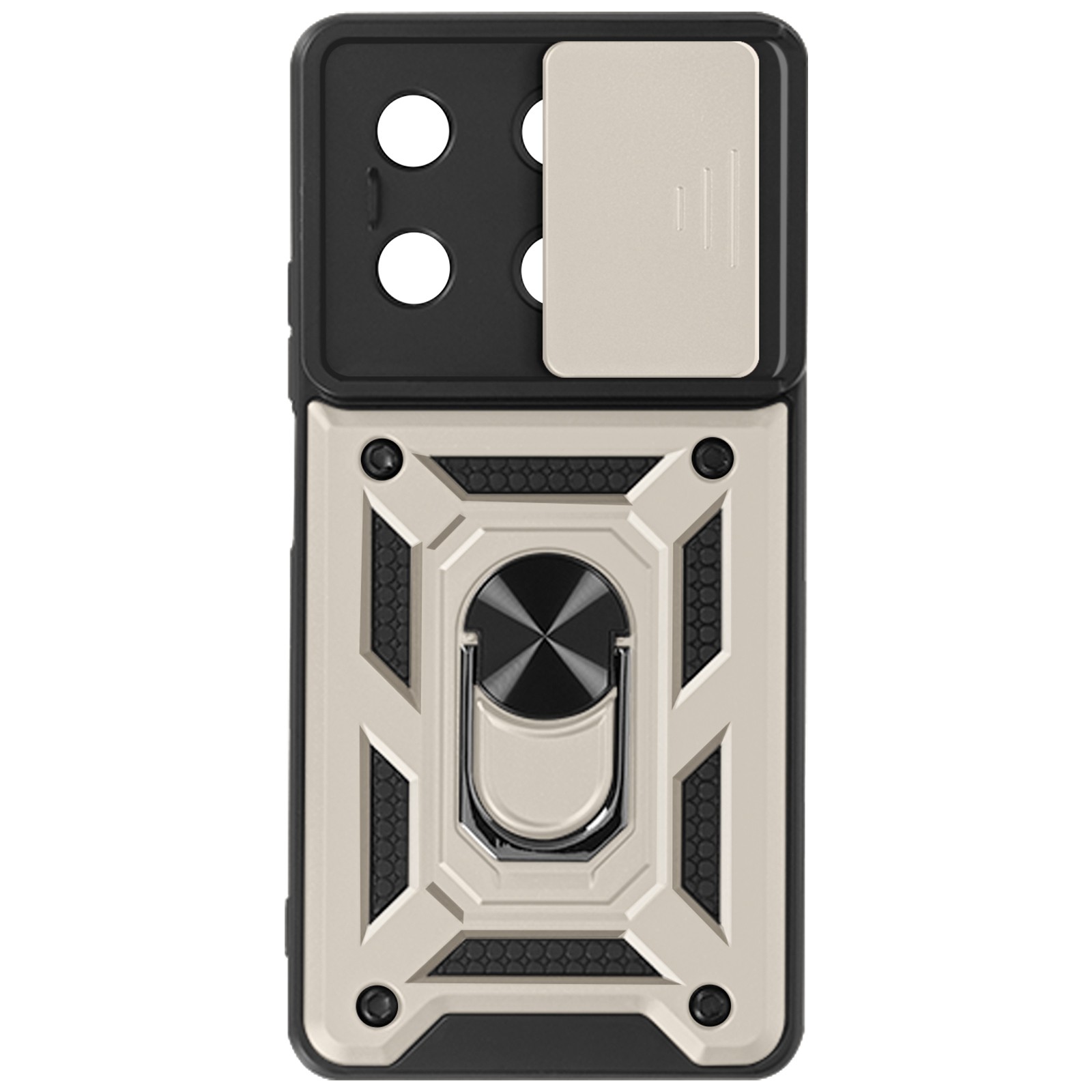 Coque dorée Redmi Note 13 5G idéale pour visionner vos vidéos en voyage avec anneau de maintien