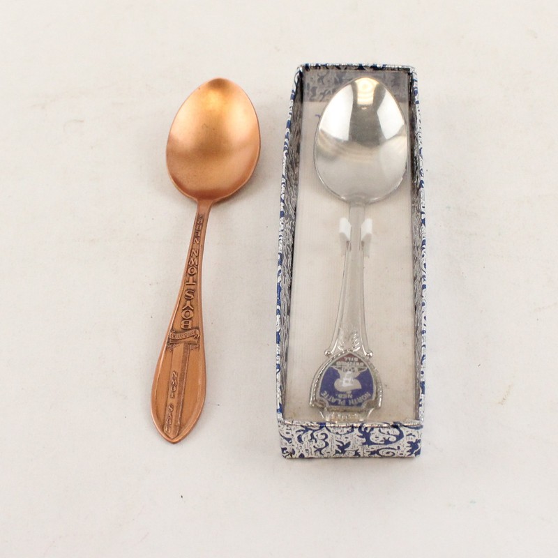 Lot of 2 Nebraska Souvenir Spoons Boys Town Buffalo Bill North Platte