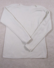 Talbots Wool Blend Long Sleeve White Womens Pullover Knit Sweater Size L