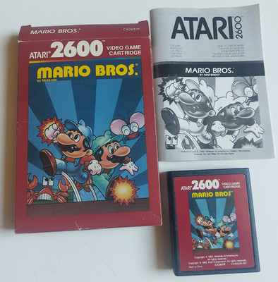 ATARI 2600 Video Game - MARIO BROS. by Nntendo , Box + Anleitung + Modul