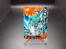 2025 Topps Chrome Cosmic Julio Rodriguez Orange Light Speed LS-9 Mariners 21/25