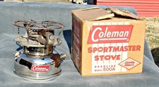 Coleman 500A Sportmaster Stove In Box Made In Canada Nickel Finish 10/67 NICE