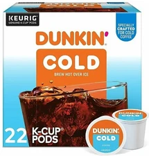 Dunkin’ Cold Brew Coffee K-Cup Pods 22 Count – Smooth, Bold & Refreshing Flavor