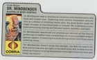 GI Joe ARAH 1986 Dr.  Mindbender v.1 - File Card