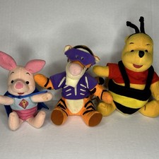 1998 Disney Mattel Halloween Pooh and Friends Plush Toy Character Tigger Piglet