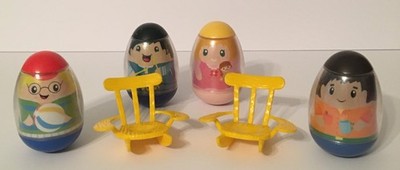Vintage Hasbro Playskool Weeble Wobbles Numbered 8, 12, 56, 54 People w/Chairs