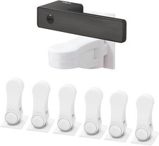 Child Proof Door Lever Lock 6 Pack - Baby Proofing Door Handle Lock, 3M Adhesiv