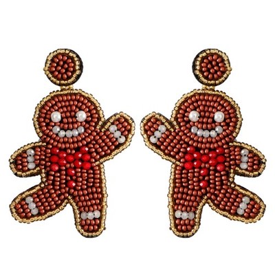 Cute Beaded Bear Earrings Handmade Dangle Earrings Fun Cartoon Bear Stud Earring