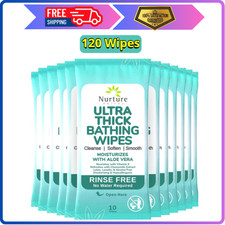 Nurture XL Ultra Thick Body Wipes for Adults W/Aloe  120 Extra Large Disposable