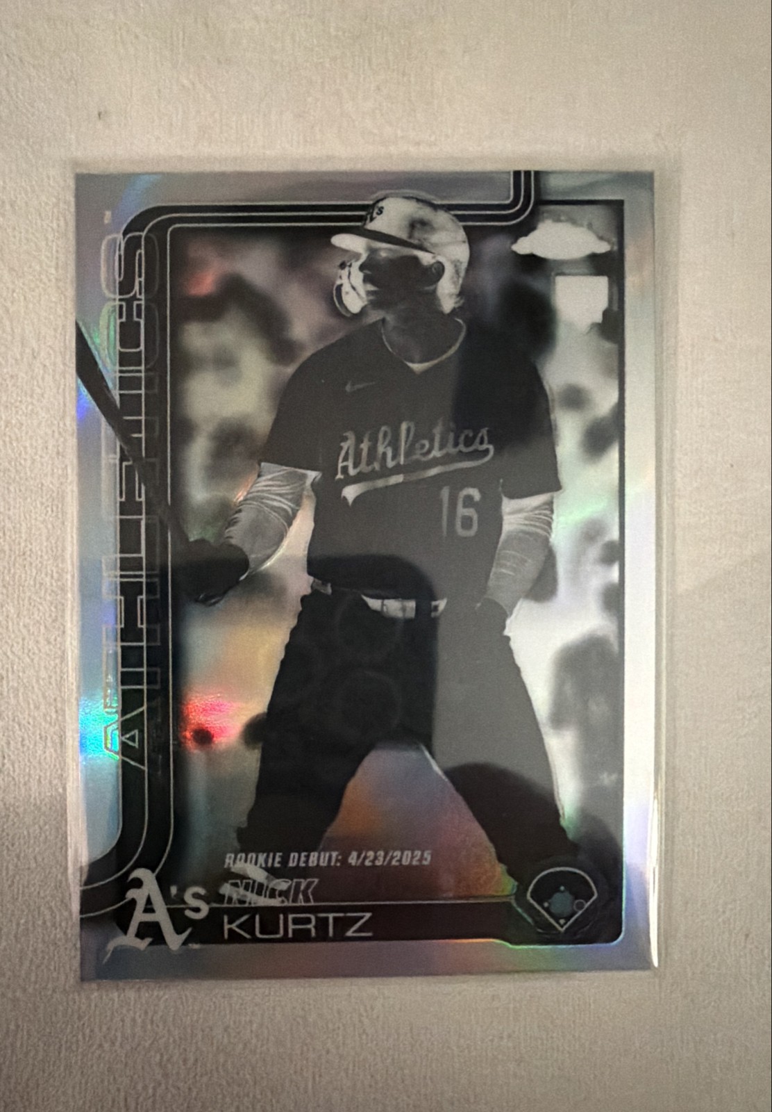 2025 Topps Chrome Update Series - Rookie Debut Nick Kurtz Negative Refractor A’s